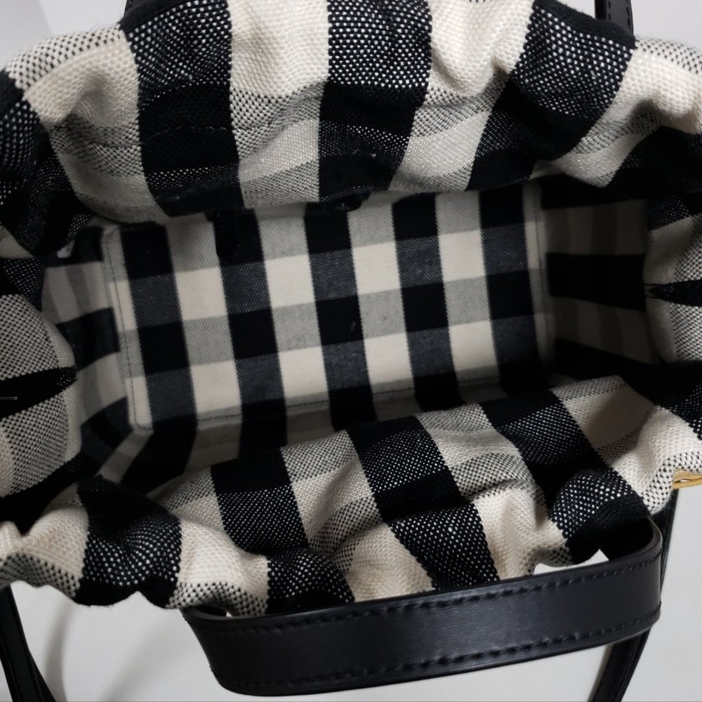 Kate Spade Sam Gingham Wicker Satchel - Picture 6 of 8
